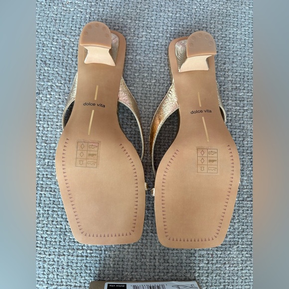 Dolce Vita Brevel Heeled Sandals – Gold Leather8.5 – Brand New in Box - Picture 12 of 13